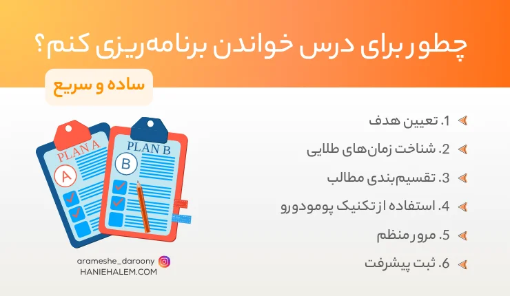 چطور برای درس خواندن برنامهریزی کنم؟